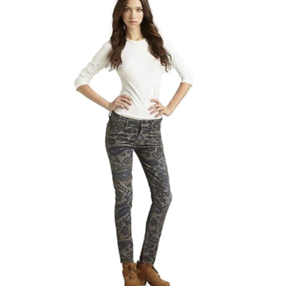 Citizens of Humanity Thompson paisley corduroy Low rise skinny 27 BIRCH New!
